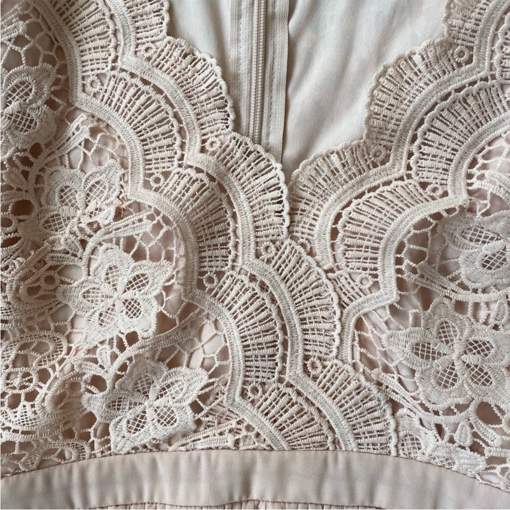 Lulus Blush Lace Skater Dress, M - Picture 6 of 14